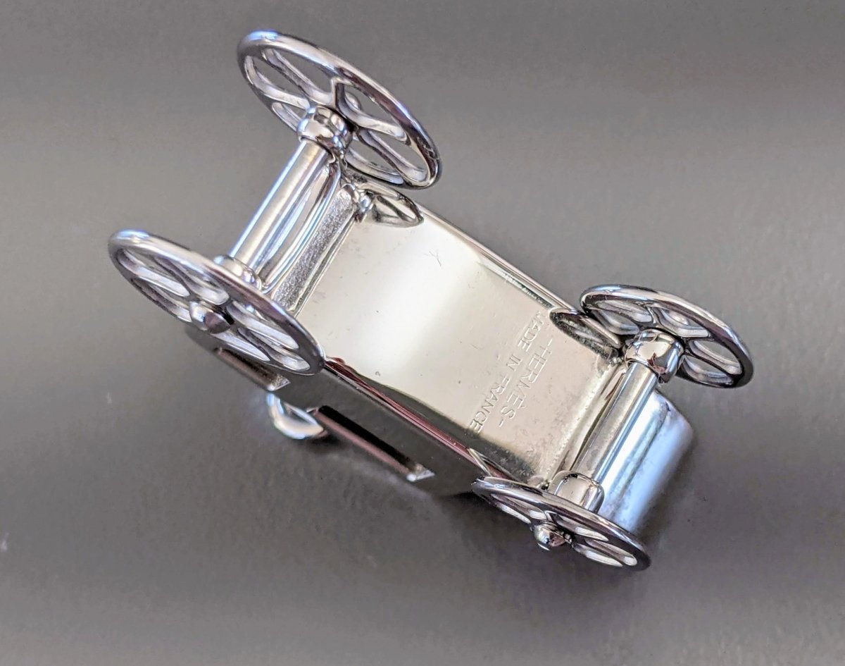 Hermes Silver and Palladium Caleche CARRIAGE CURIOSITE CHARM Curiosity Pendant Breloque Adorable , New in Pochette! - poupishop
