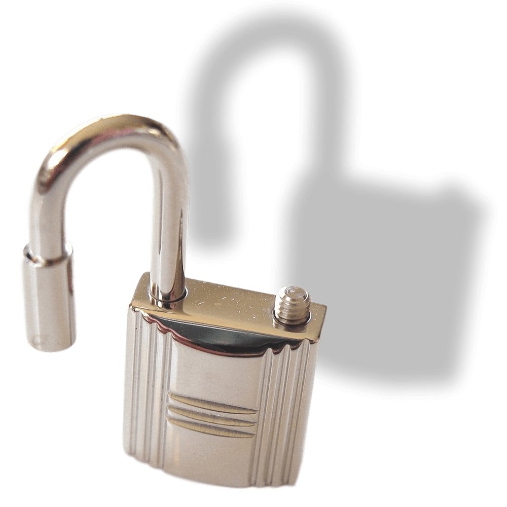 Hermes Silver and Palladium Kelly Mini Cadenas Key Ring, Bag Charm, New! - poupishop