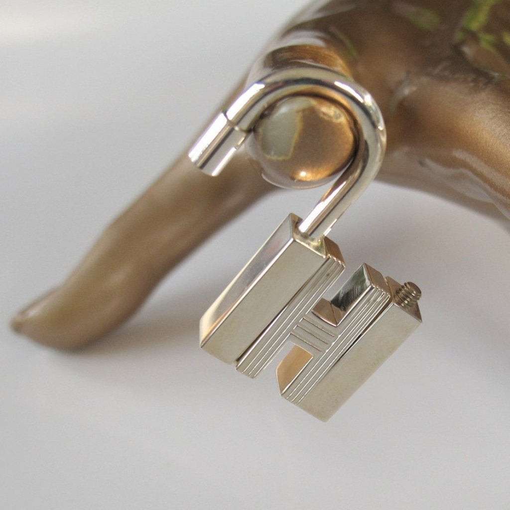 Hermes Silver H Cadenas Key Ring, Bag Charm, New! - poupishop