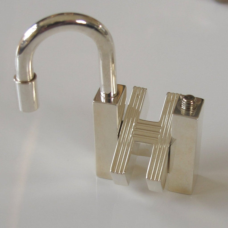 Hermes Silver H Cadenas Key Ring, Bag Charm, New! - poupishop