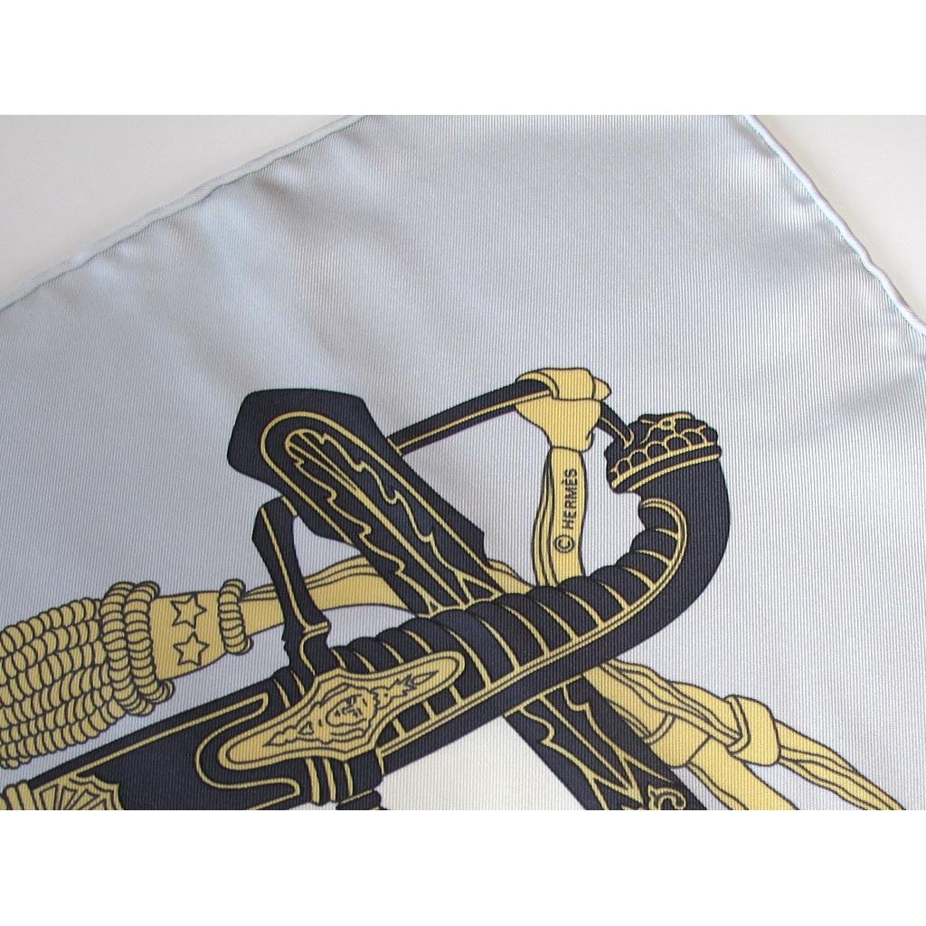 Hermes Silver Lettres Napoleon à Murat Twill 90cm, NIB! - poupishop