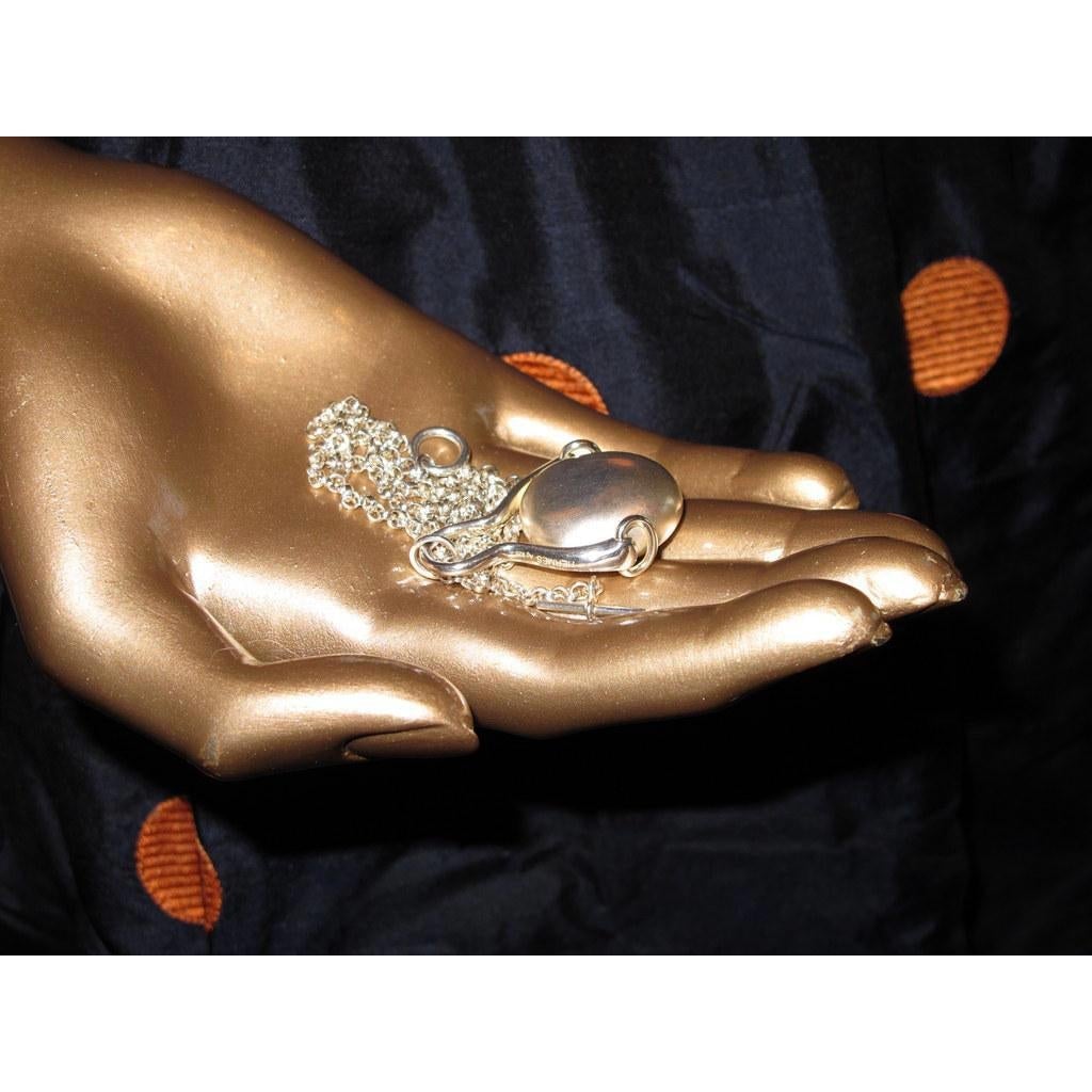 Hermes Silver Necklace Pendant Galet Mors - poupishop