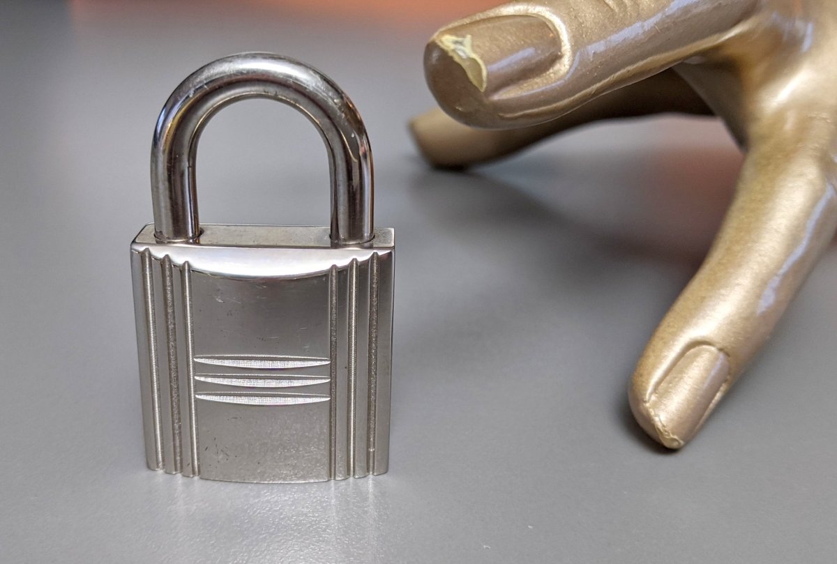 Hermes Silver&Palladium CADENAS GM Nr7 Without Keys for Big and Travel Bags! - poupishop