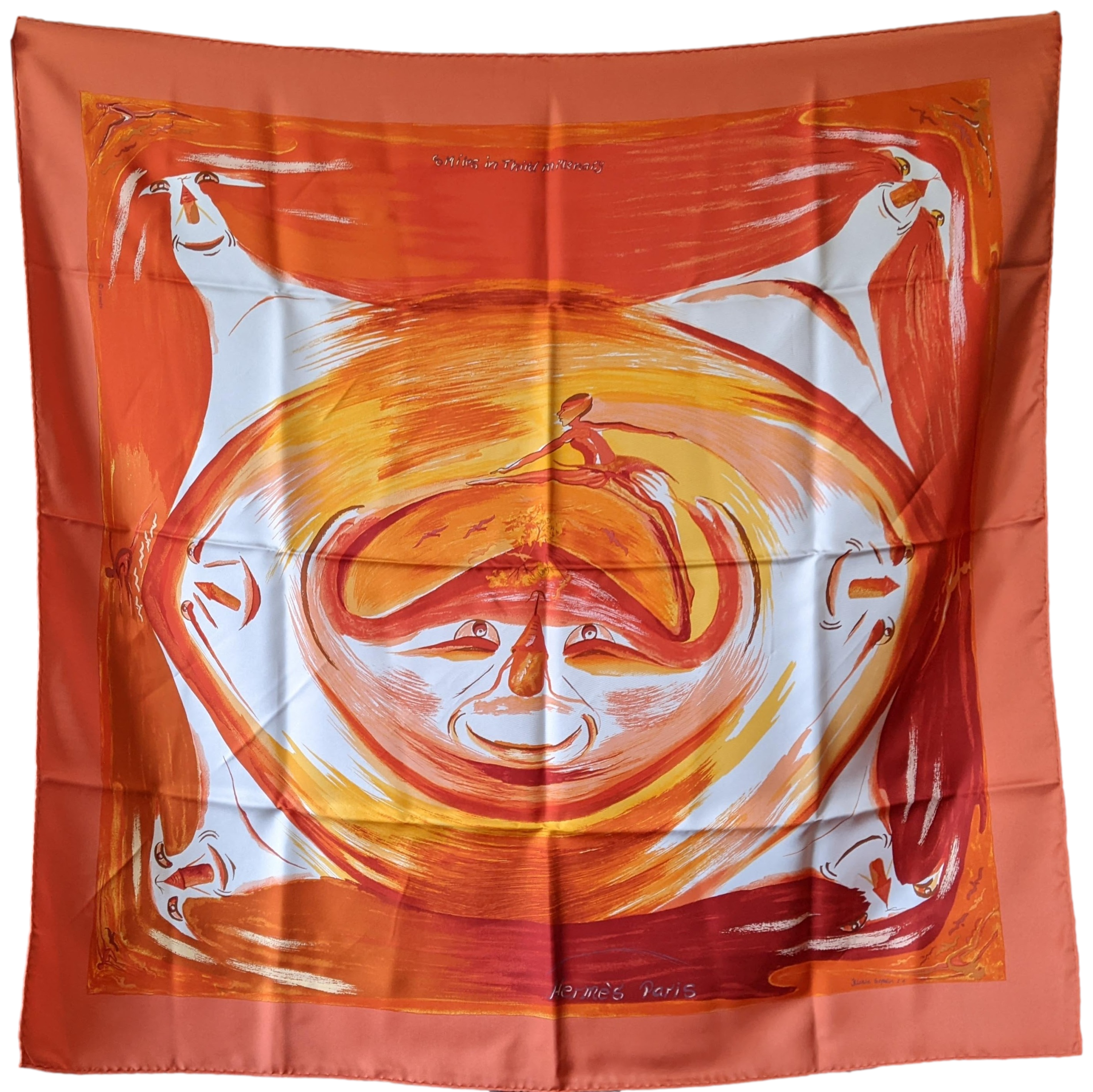 Produits Hermes 2000 "Smile in Third Millenary" Twill Scarf 90 x 90 cm