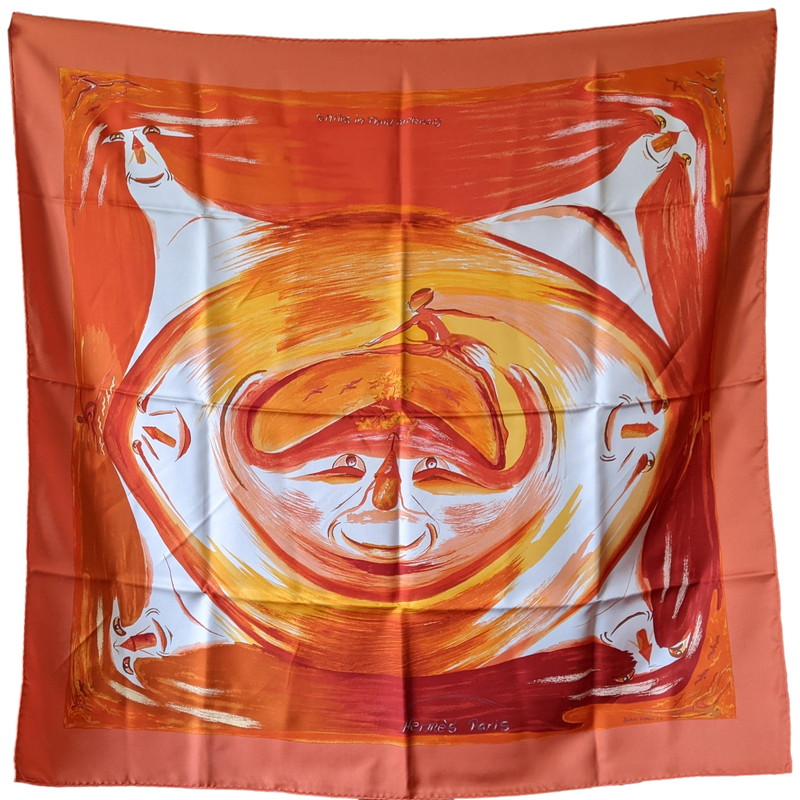 Produits Hermes 2000 "Smile in Third Millenary" Twill Scarf 90 x 90 cm