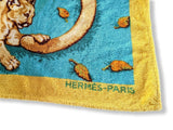 Hermes Soleil/Turquoise/Orange LIONNE & LIONCEAUX Lioness and Cubs Tapis de Plage Terry Beach Towel 150 x 90cm cm, Rare! - poupishop