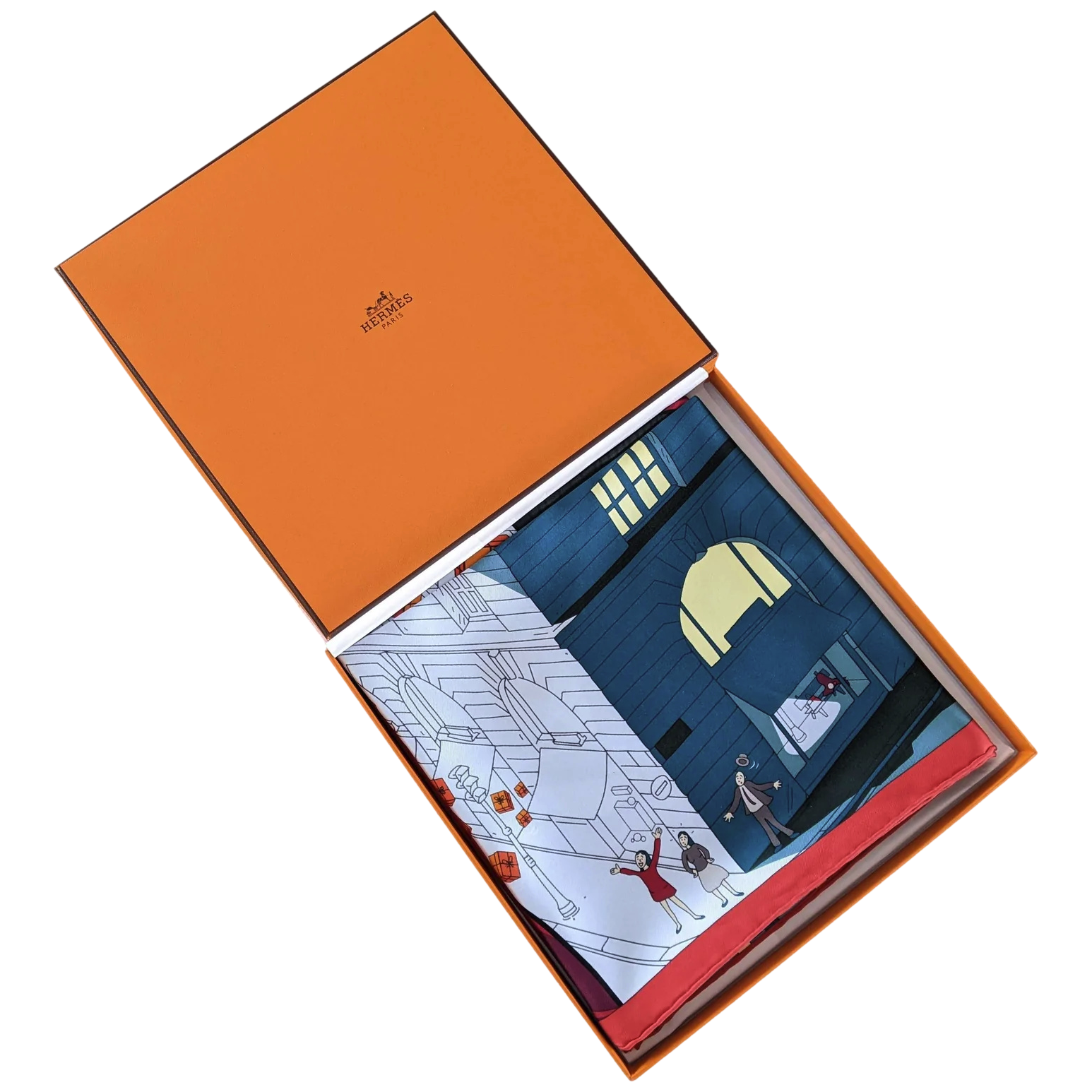 Hermes 2017 Rouge/Vert "Space Shopping au Faubourg" by Dimitri R. Twill 90cm