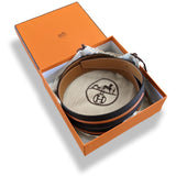 Hermes Special Black Matt with Orange Liseret/Gold Calfskin Reversible Leather Strap for Belt 32mm Sz95, RARE in Box! - poupishop
