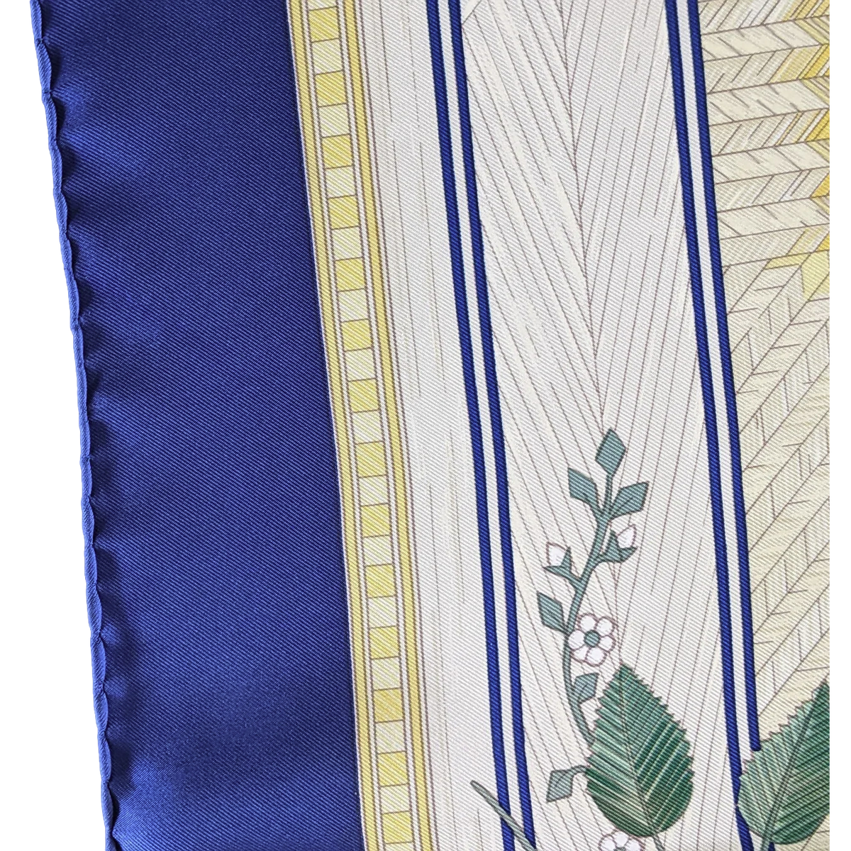 Hermes 1980s Special Issue for the Cercle Munster "Jeu de Paille" by F. de La Perrière Twill 90cm