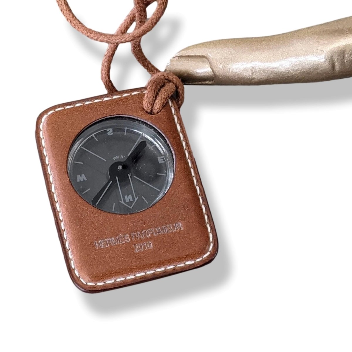 Hermes Special Ltd Issue Barenia HERMES PARFUMEUR 2010 COMPASS Pendant Necklace, Pochette! - poupishop