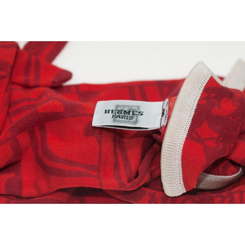 Hermes SS2011 Coquelicot Embleme Silk Evening Long Gloves SzS/M, New! - poupishop