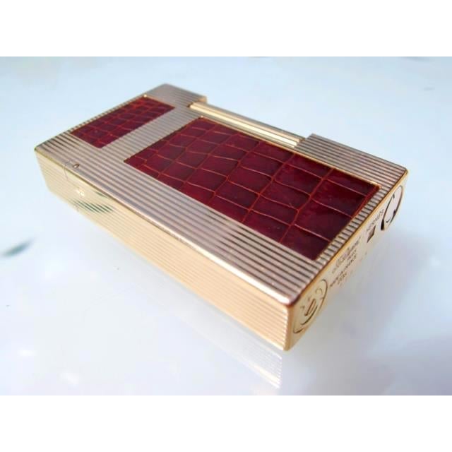 Hermes St Dupont Fauve Crocodile Lighter Ligne II - poupishop