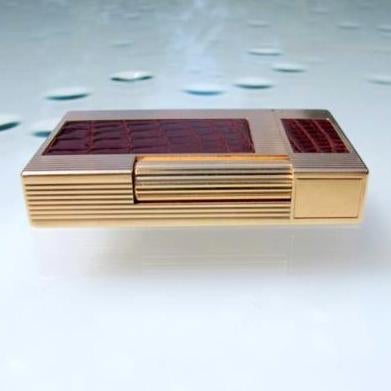 Hermes St Dupont Fauve Crocodile Lighter Ligne II - poupishop