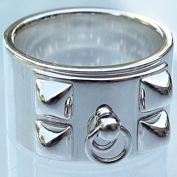 Hermes Sterling Silver 925 Collier de Chien CDC Ring Sz53, Box! - poupishop