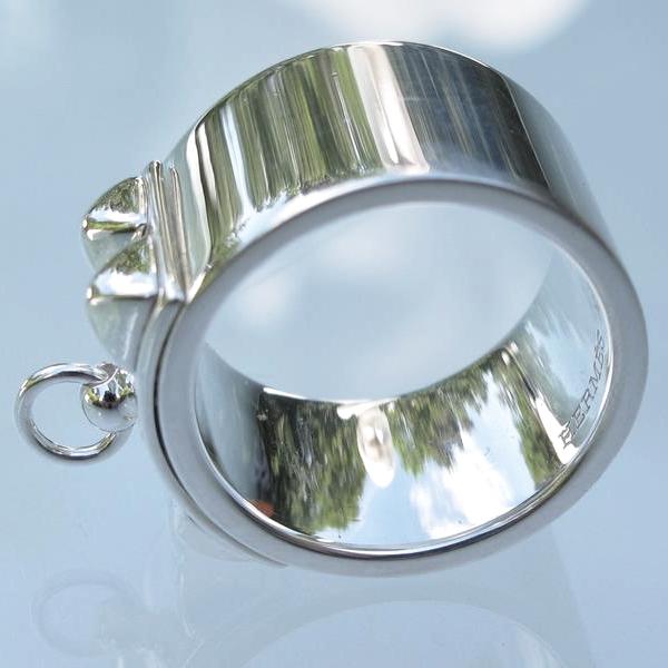 Hermes Sterling Silver 925 Collier de Chien CDC Ring Sz53, Box! - poupishop