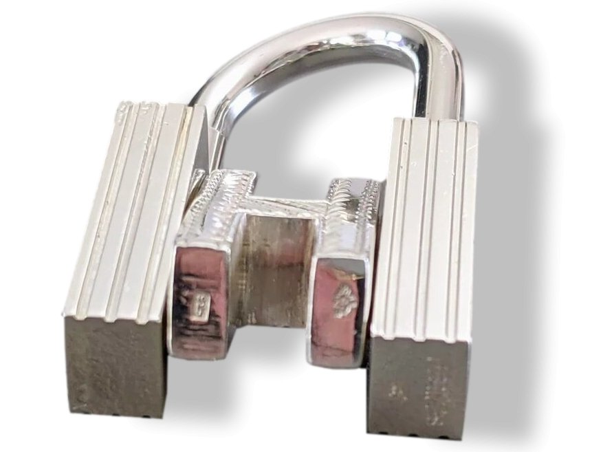 Hermes Sterling Silver 925 Touareg H Padlock Bag Charm Cadenas Key Ring, Mint! - poupishop