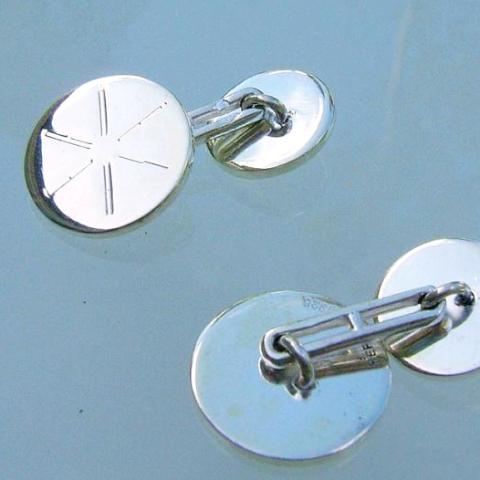 Hermes Sterling Silver H Laser Cufflinks, New! - poupishop