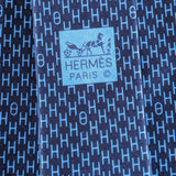 Hermes [T10] Navy/Sky H ENCHAINES Heavy Twill Silk Tie 9 cm, BNWT! - poupishop