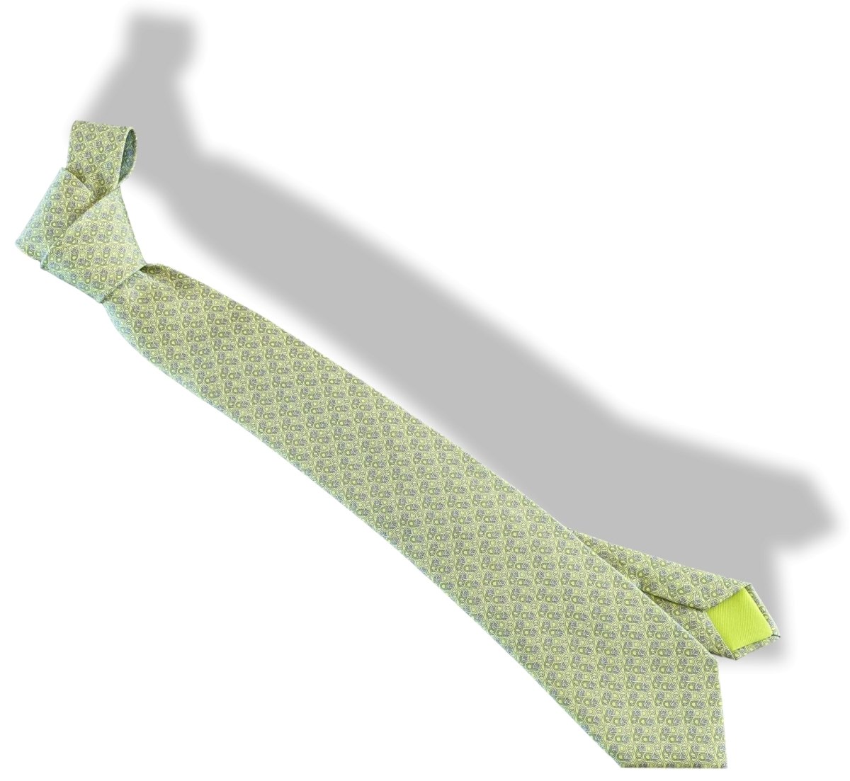 Hermes [T14] Absinthe/Grey ENTREMELEES Silk Tie 8 cm, BNWT! - poupishop