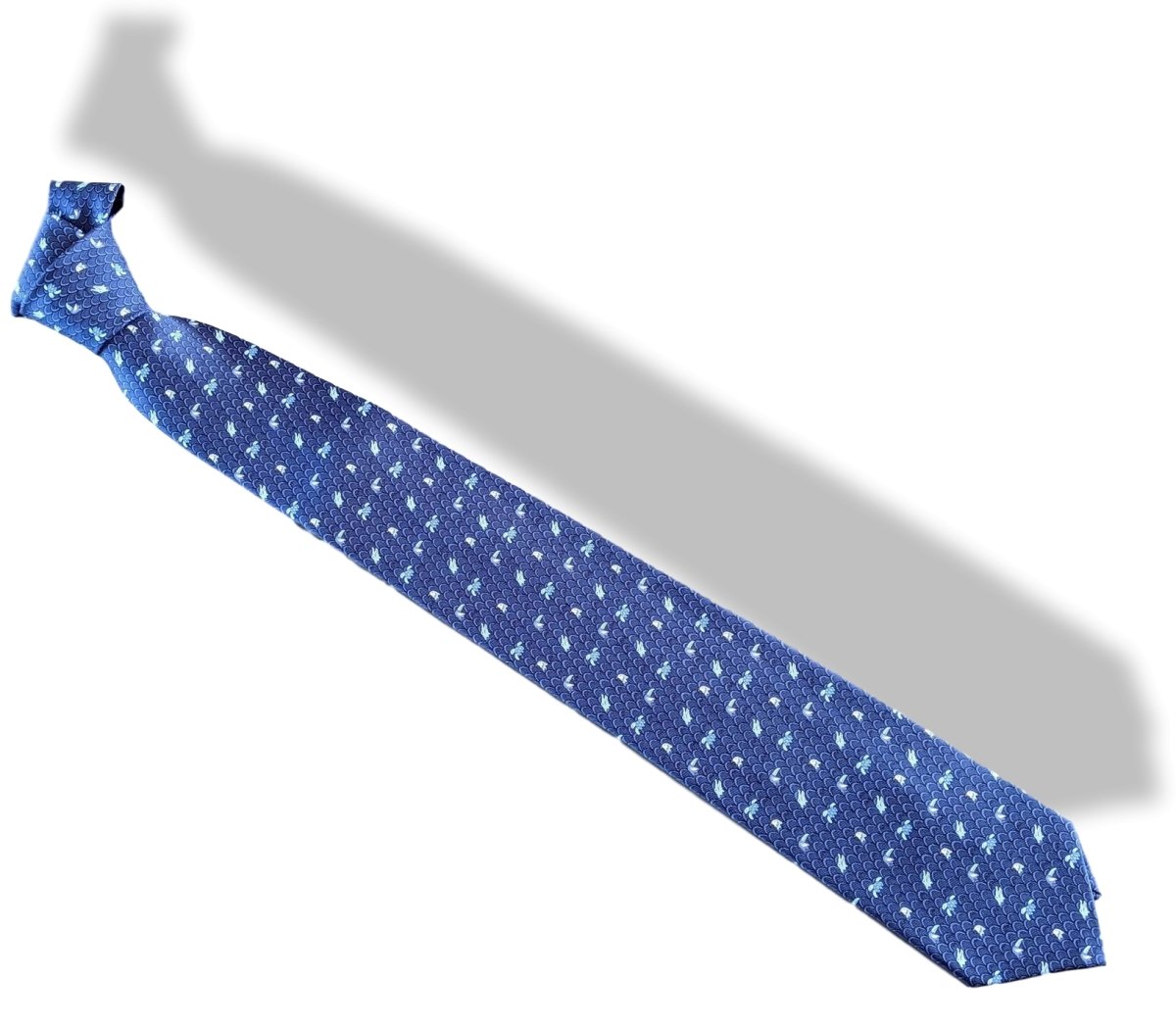 Hermes [T15] Navy/Ocean/Azur LE PREMIER JOUR Silk TWILLBI Tie 8 cm, BNWT! - poupishop