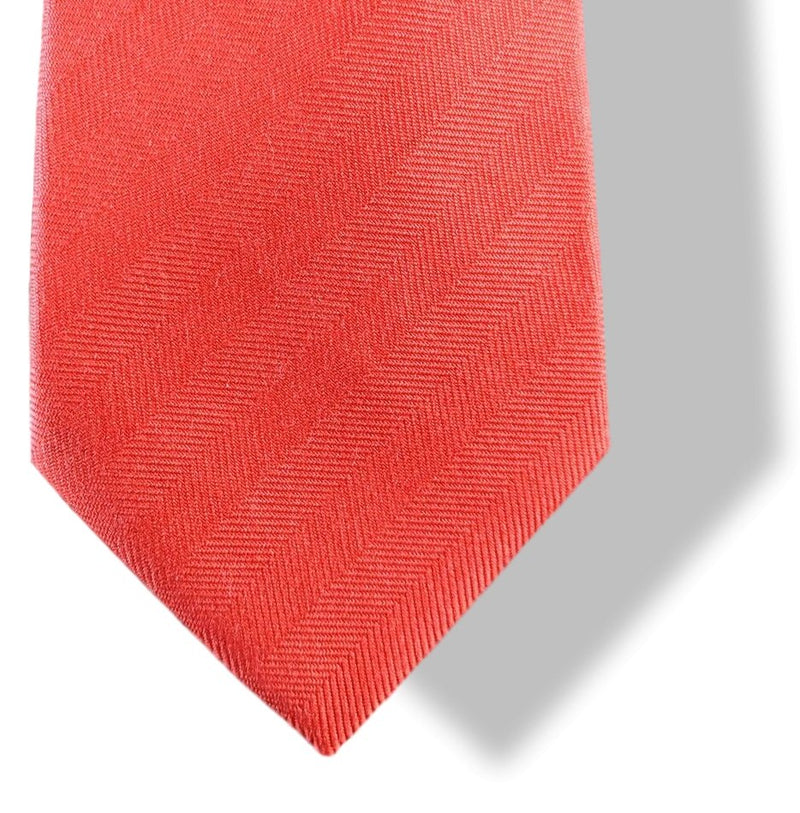 Hermes [T17] Vibrant Red CHEVRON Silk Tie 7 cm, BNWT! - poupishop