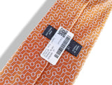 Hermes [T2] Orange/White ATOMIUM Heavy Twill Silk Tie 8 cm, BNWT! - poupishop