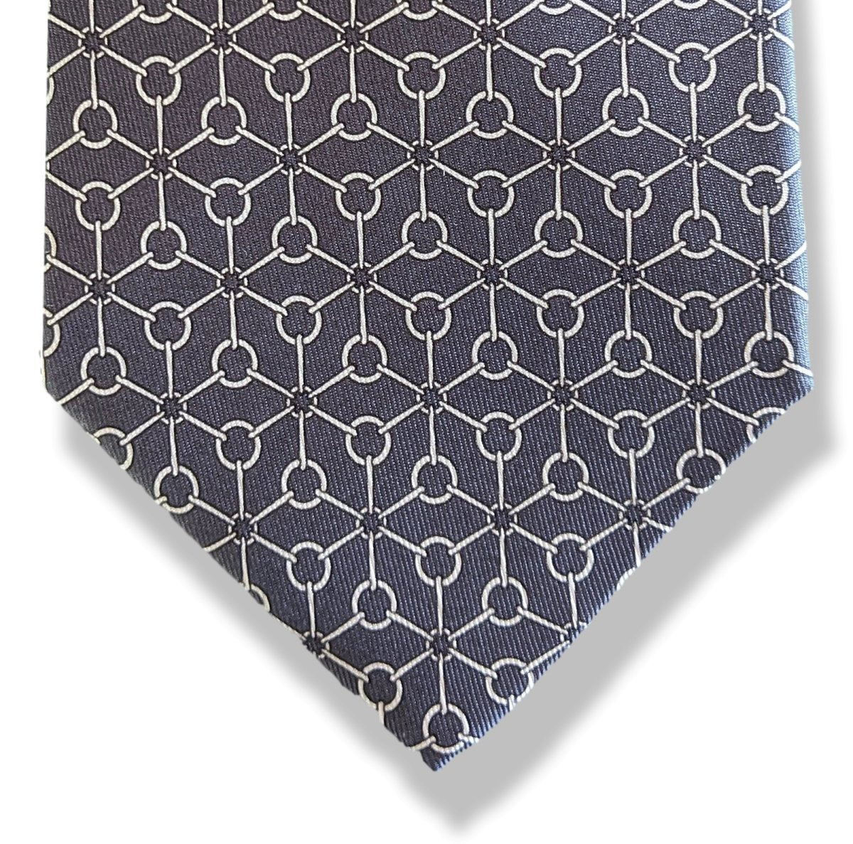 Hermes [T23] Gris/Blanc MORS A MORS Silk Tie 9,1 cm, BNWT! - poupishop