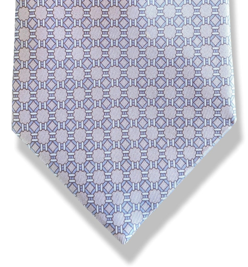 Hermes [T24] Gris/Bleu/Ciel Foncé BOUEES Silk Tie 9,1 cm, BNWT! - poupishop