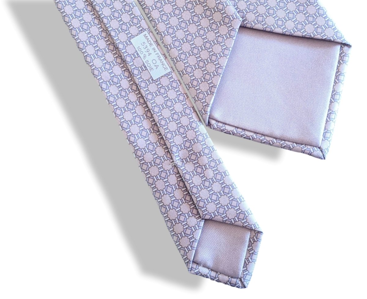 Hermes [T24] Gris/Bleu/Ciel Foncé BOUEES Silk Tie 9,1 cm, BNWT! - poupishop