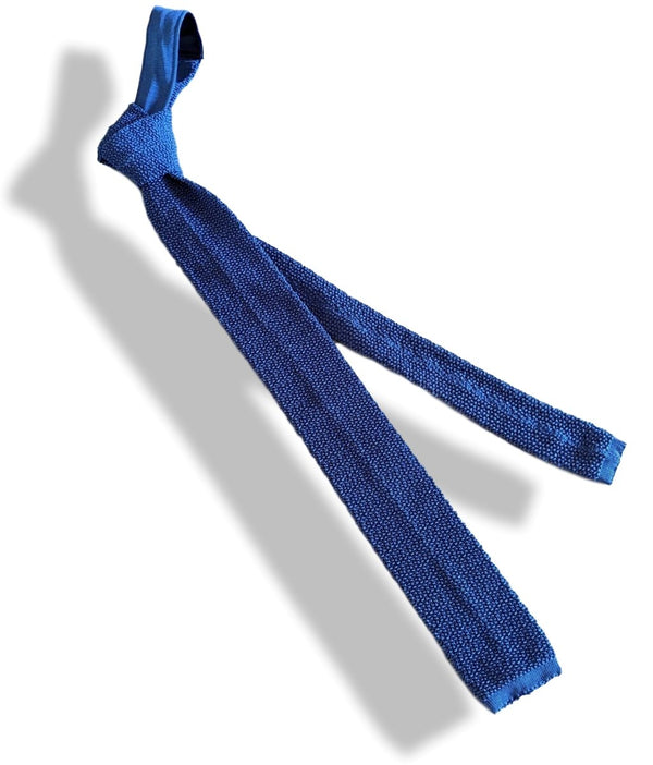 Hermes [T25] Marine MAILLE DE SOIE 100% Mesh Silk Tie 5,5 cm, New! - poupishop