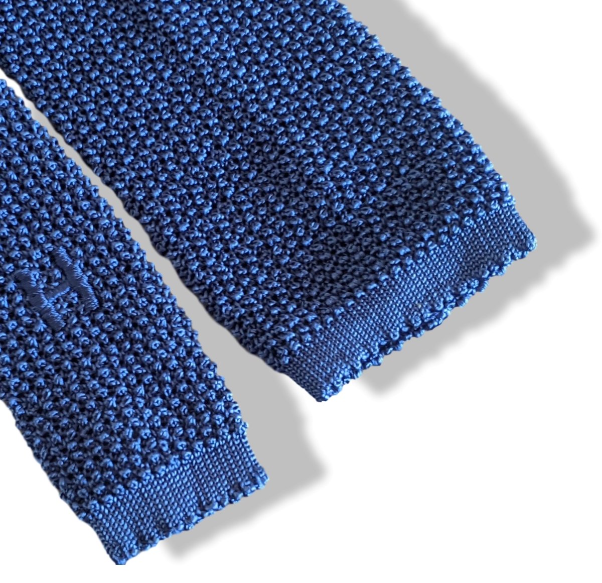 Hermes [T25] Marine MAILLE DE SOIE 100% Mesh Silk Tie 5,5 cm, New! - poupishop