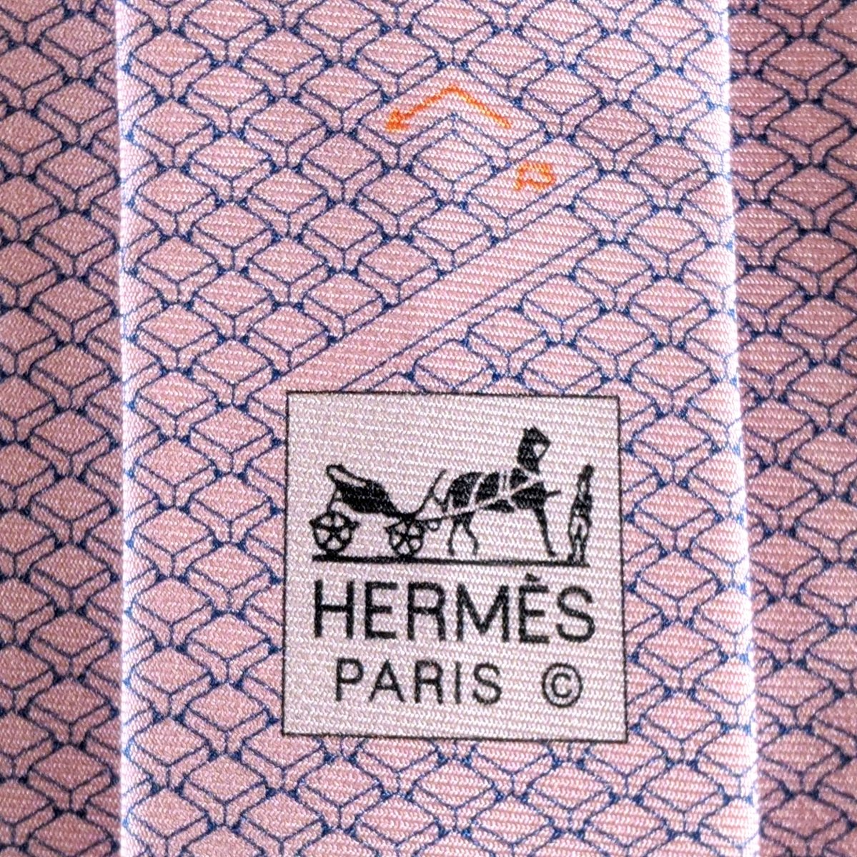 Hermes [T3] Pink/Blue KEYBORD Heavy Twill Silk Tie 8 cm, BNWT! - poupishop