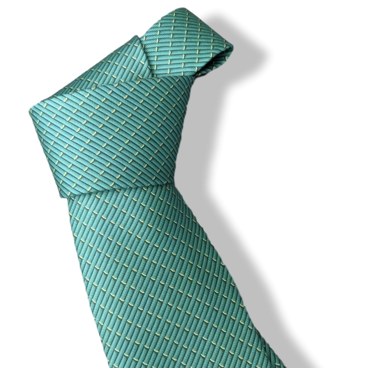 Hermes [T30] Vert Menthe/Anis Panda BAMBOU DELICE Heavy Twill Silk Tie 8cm, BNWT! - poupishop