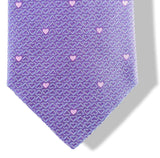 Hermes [T5] Purple/White/Pink SAINT VALENTIN Heavy Twill Silk Tie 8 cm, BNWT! - poupishop