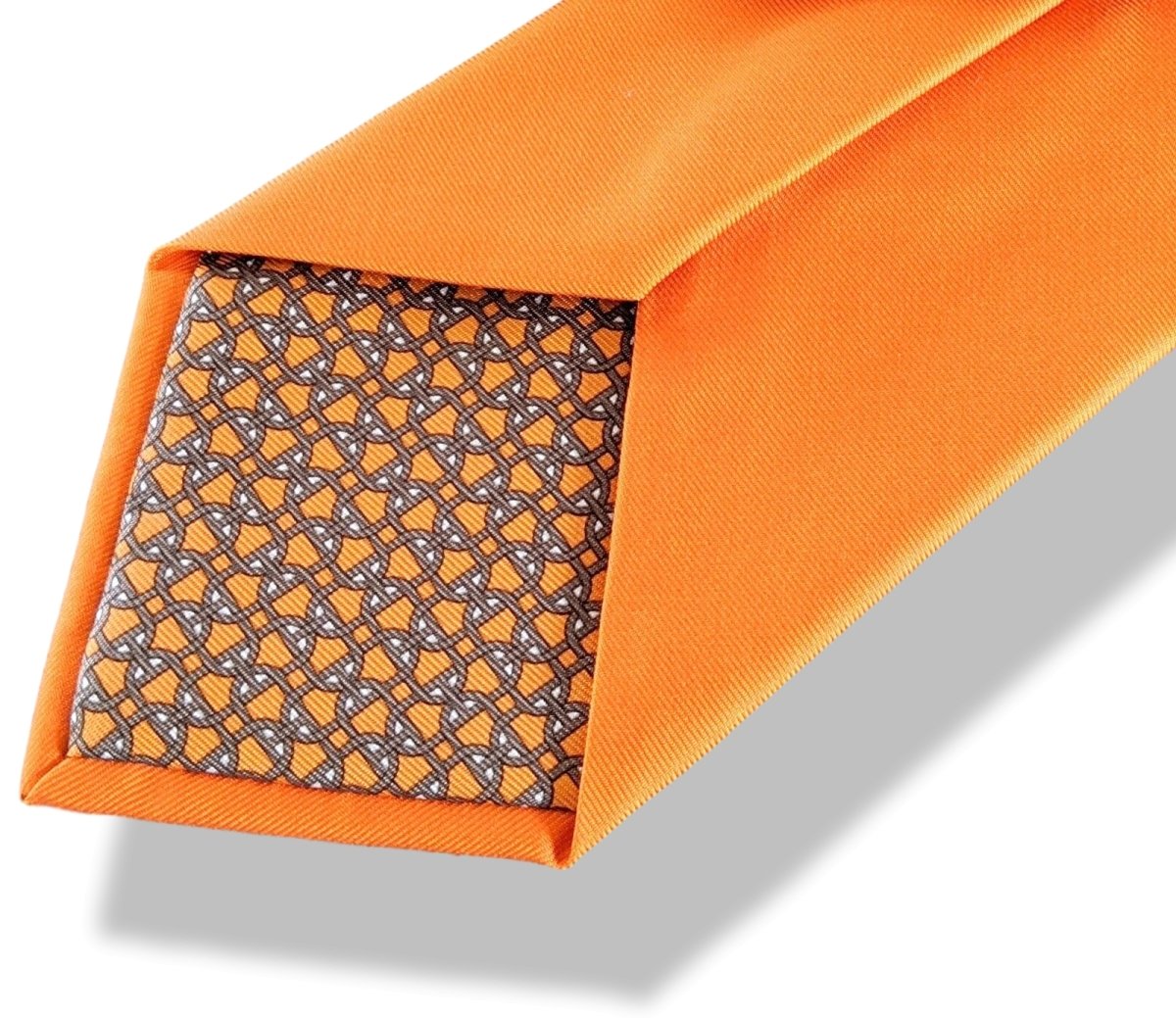 Hermes [T6] Pumpkin SABLIERS Recto Verso Silk Tie 8 cm, BNWT! - poupishop