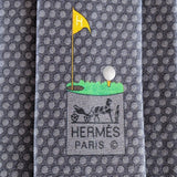 Hermes [T8] Anthracite Intemporelle GOLF Heavy Twill Silk Tie 8 cm, BNWT! - poupishop