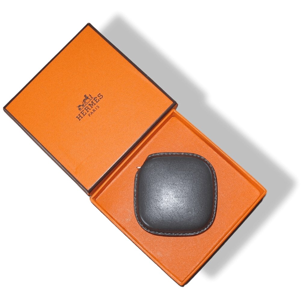 Hermes Taupe Veau Barenia Mètre Ruban IN THE POCKET TAPE MEASURE 3M,, Rare! - poupishop