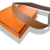 Hermes Taupe/Gold Reversible Veau Epsom/Veau Epsom Leather Strap Belt 42 MM Sz80, Box! - poupishop