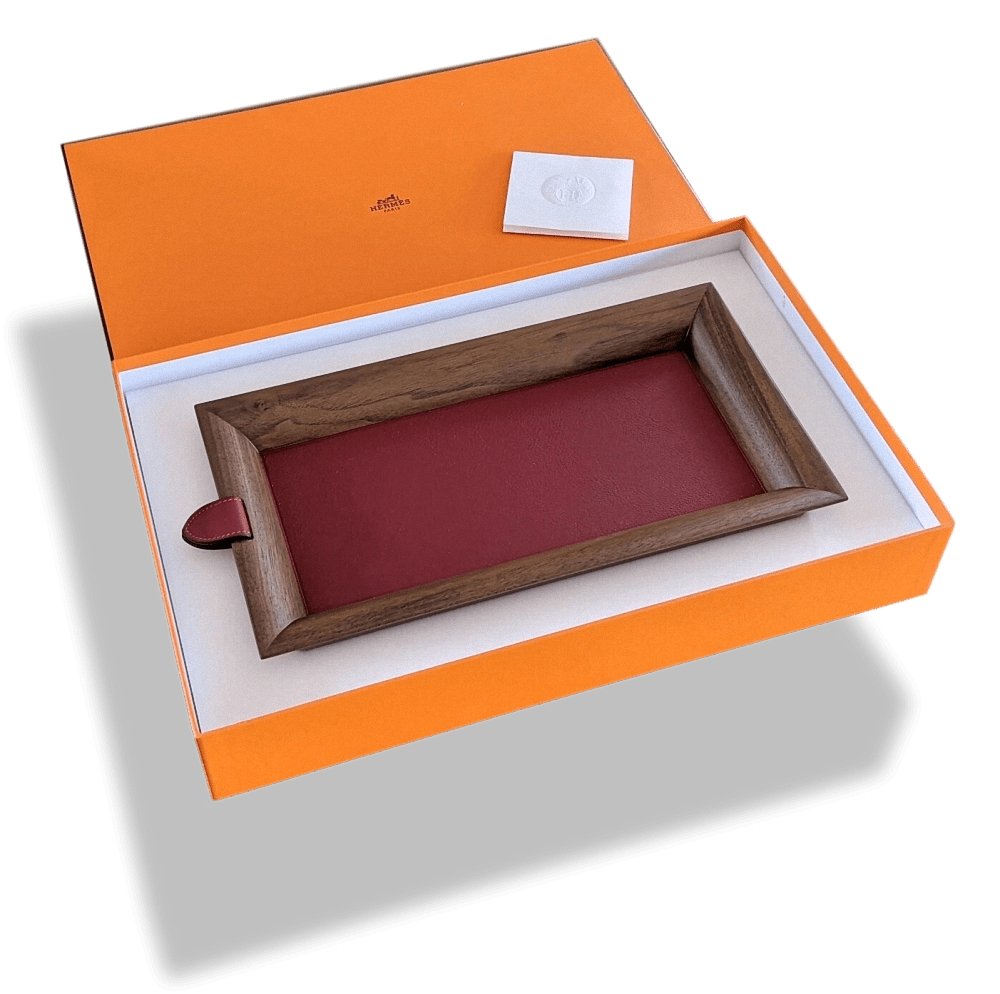 Hermes Taurillon H Leather/Pallissandre JEPARA LONG CHANGE TRAY, BNIB! - poupishop