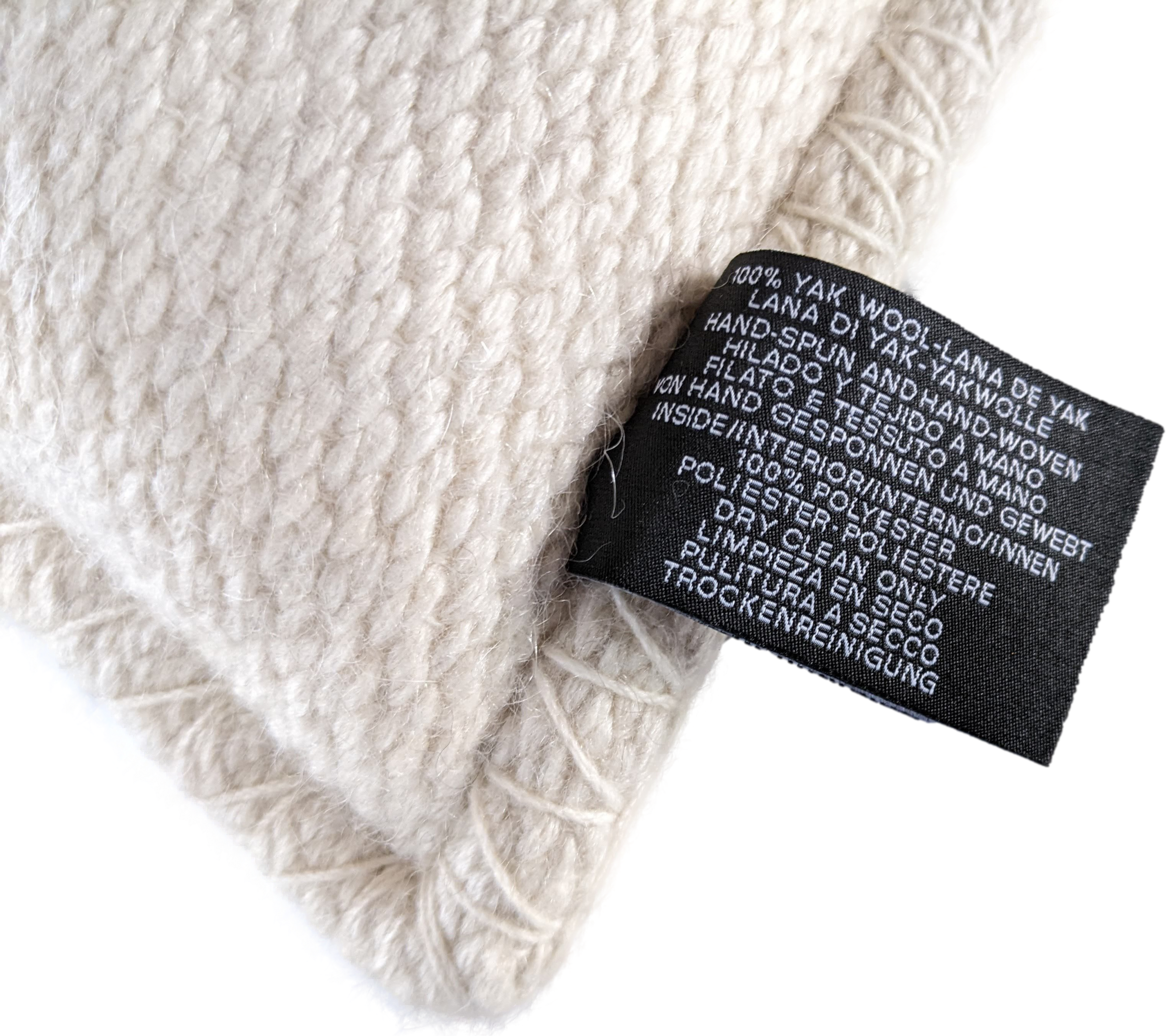 Hermes Natural/Gris/Ombre Tibetan Yack'n'Dye Pillow 43 x 43 cm