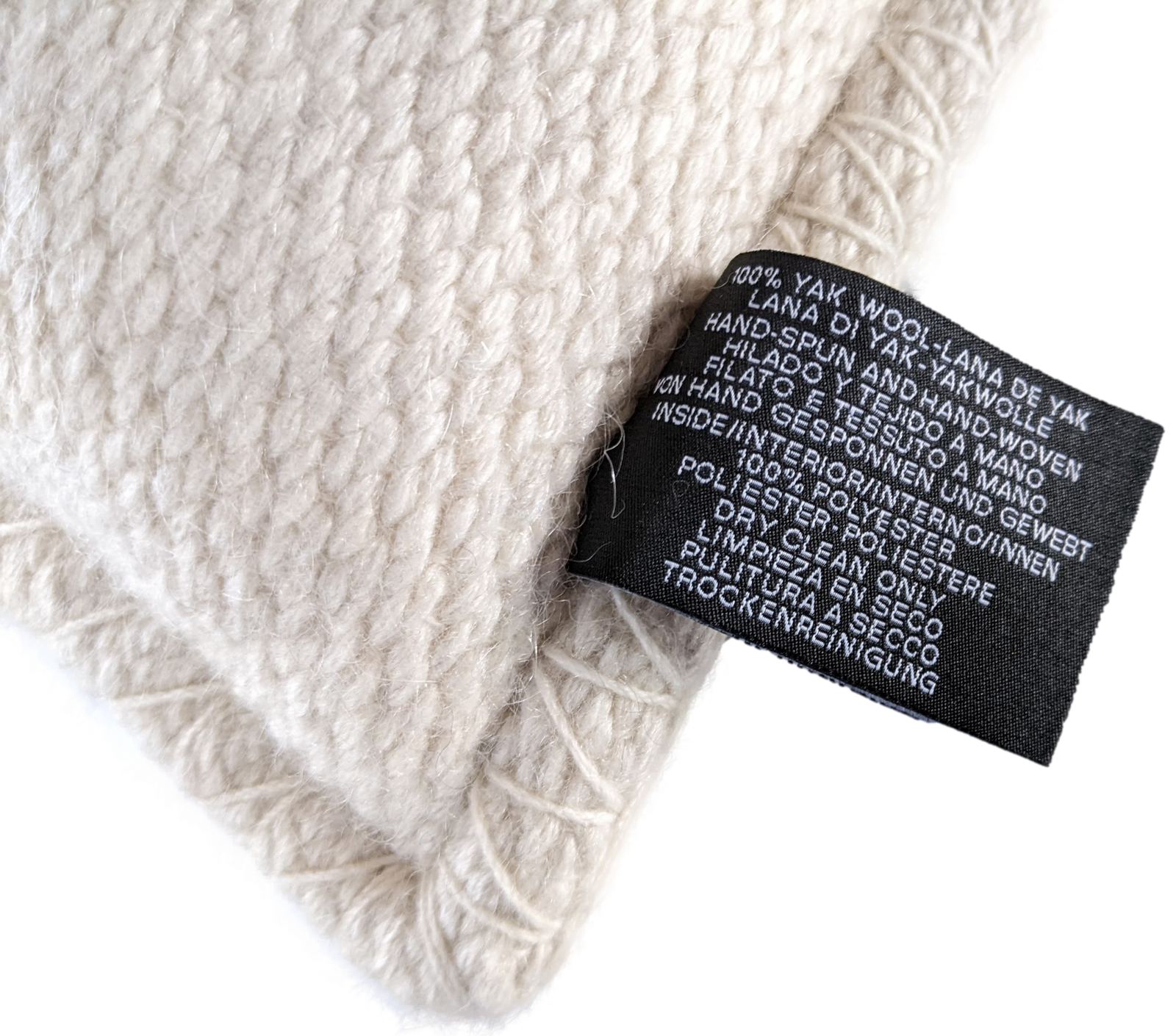 Hermes Natural/Gris/Ombre Tibetan Yack'n'Dye Pillow 43 x 43 cm