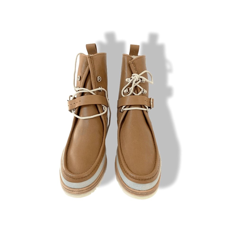 Hermes Tobacco Calfskin & Shearling Sheep BOTTINES VEAU Women Boots Shoes, Sz 41, New with Dustbags in Box! - poupishop