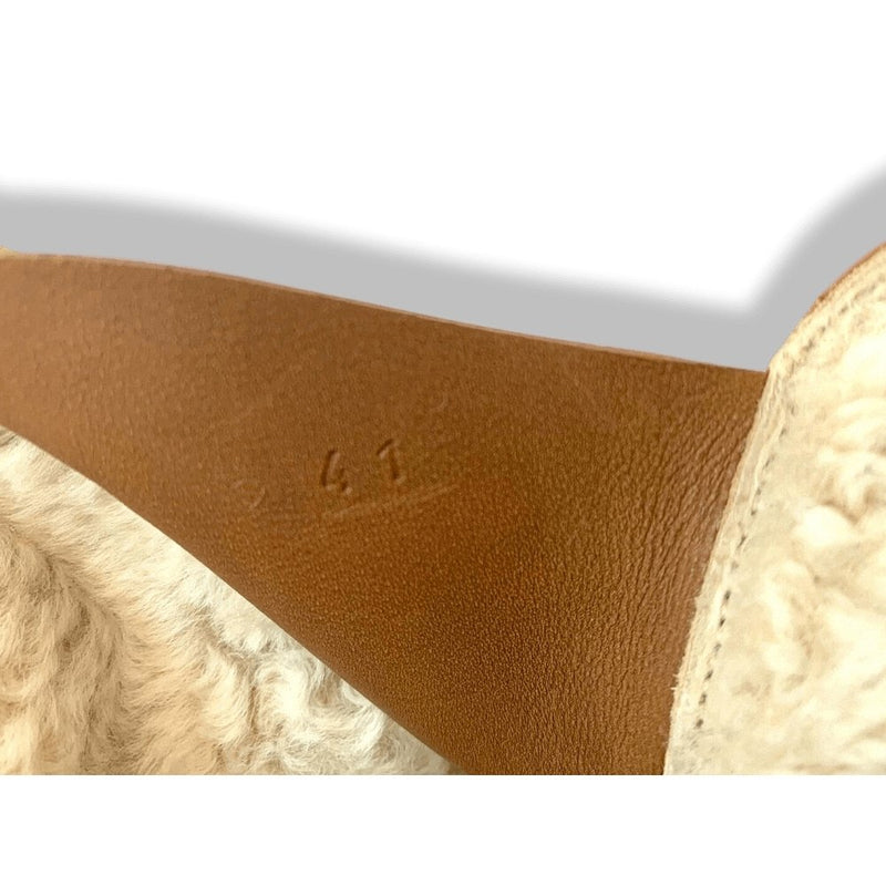 Hermes Tobacco Calfskin & Shearling Sheep BOTTINES VEAU Women Boots Shoes, Sz 41, New with Dustbags in Box! - poupishop