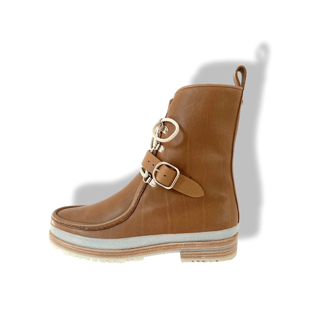 Hermes Tobacco Calfskin & Shearling Sheep BOTTINES VEAU Women Boots Shoes, Sz 41, New with Dustbags in Box! - poupishop