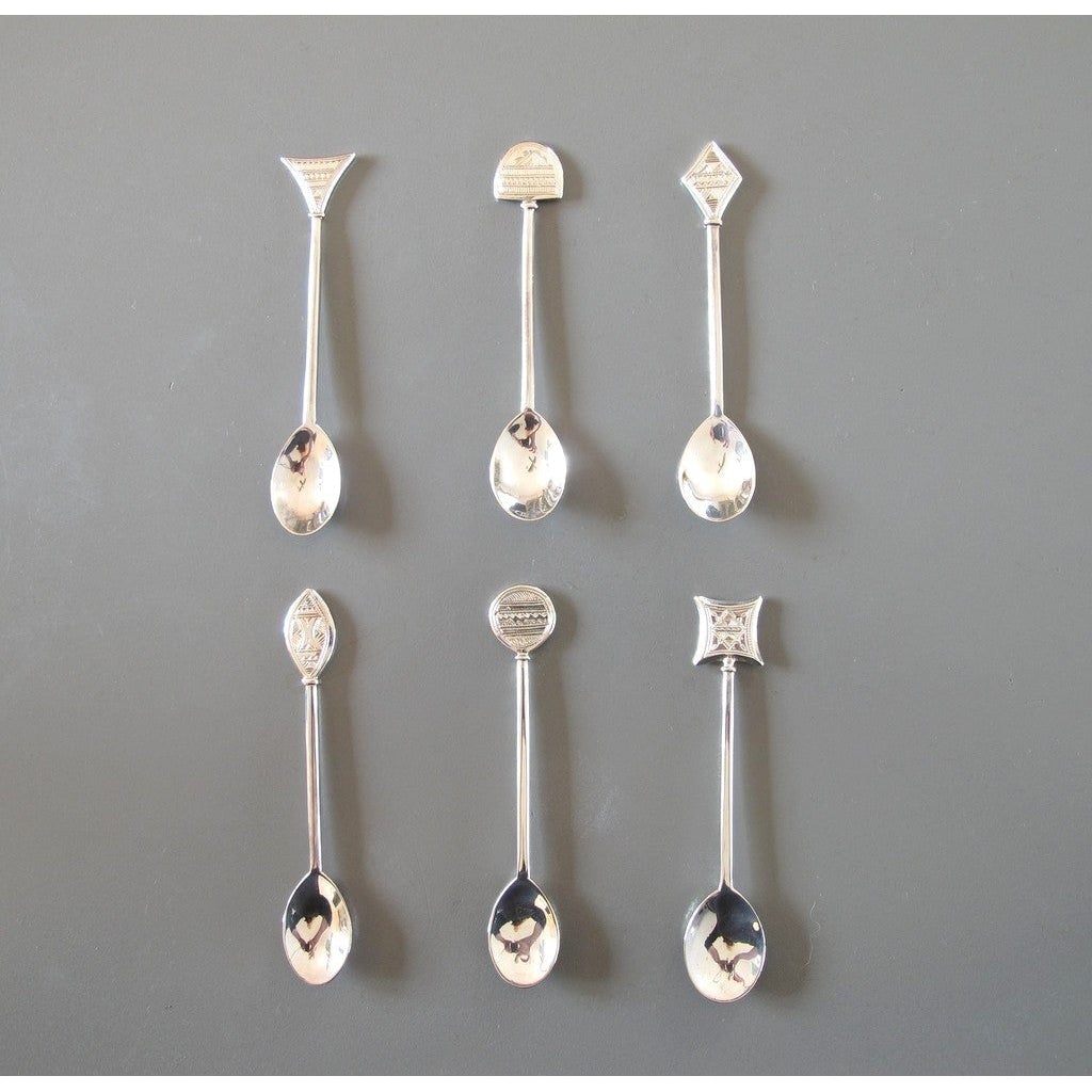 Hermes Touareg AG 925 Touareg 6 Moka Spoons, New! - poupishop