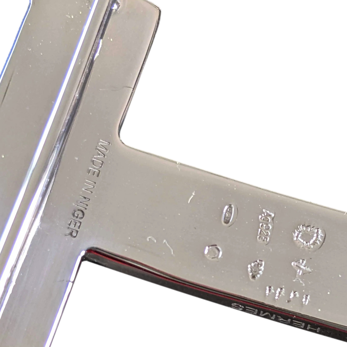 Hermes [99] Sterling Silver "Touareg" Belt Buckle 38 mm