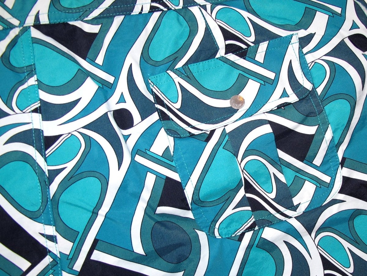 Hermes Turquoise Virages by Pierre Peron Swimwear Board Shorts Casual Beach Pants Sz XL, NWT! - poupishop