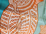 Hermes Turquoise/Orange KOI Fishes Cotton Huge Cotton Pareo, Superb palette! - poupishop