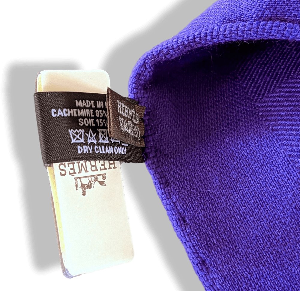 Hermes Ultra Purple Fringed Etole H EN BIAIS MUFFLER 85% Cashmere 72 x 204 cm, BNWT! - poupishop