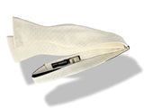 Hermes Ultra White Self-Tie Bow Tie FACONNEE H Adjustable Size in Jacquard Silk 6 cm, NWT in Pochette! - poupishop